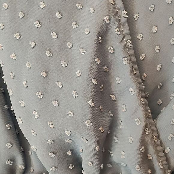 Blue Wrap Dress with Polka Dots - Picture 5 of 8